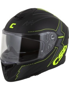 Mootorrattakiiver Cassida Integral GT 2.1 Flash mattmust / fluorestseeruv kollane / tumehall