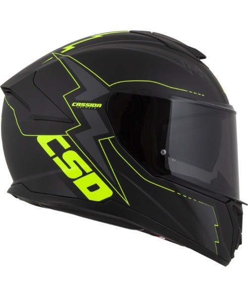 Motorcycle Helmet Cassida Integral GT 2.1 Flash Matte Black/Fluo Yellow/Dark Gray