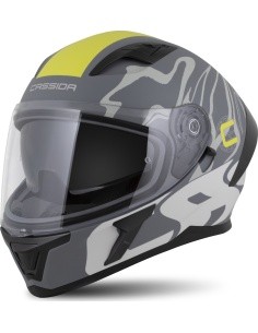 Motorcycle Helmet Cassida Orbit Multivers Matte Gray/Light Gray/Fluo Yellow/Black