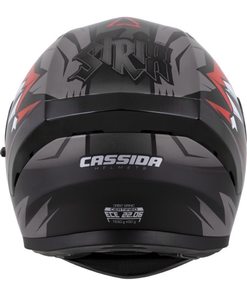 Motorcycle Helmet Cassida Orbit StriX Red/Gray/White/Black