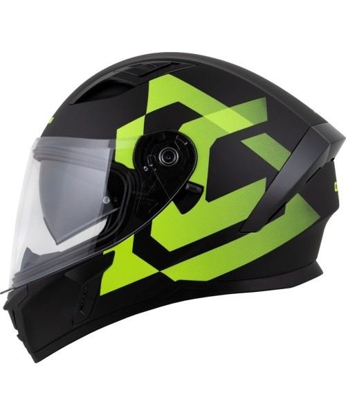 Mootorrattakiiver Cassida Orbit Grind mattmust / fluorestseeruv kollane