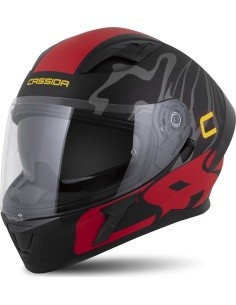 Motorcycle Helmet Cassida Orbit Multivers Matte Black/Red/Gray/Yellow