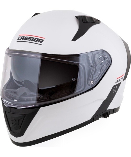 Mootorrattakiiver Cassida Aero Solid valge/must