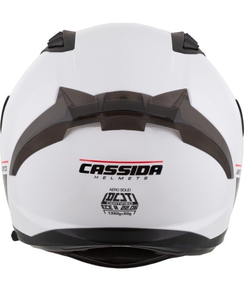 Mootorrattakiiver Cassida Aero Solid valge/must