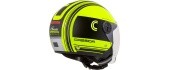 Mootorrattakiiver Cassida Handy Metropolis Safety fluorestseeruv kollane/must/helkiv hall