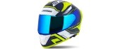 Mootorrattakiiver Cassida Aero Drome sinine / fluorestseeruv kollane / helesinine / valge