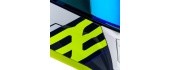 Mootorrattakiiver Cassida Aero Drome sinine / fluorestseeruv kollane / helesinine / valge