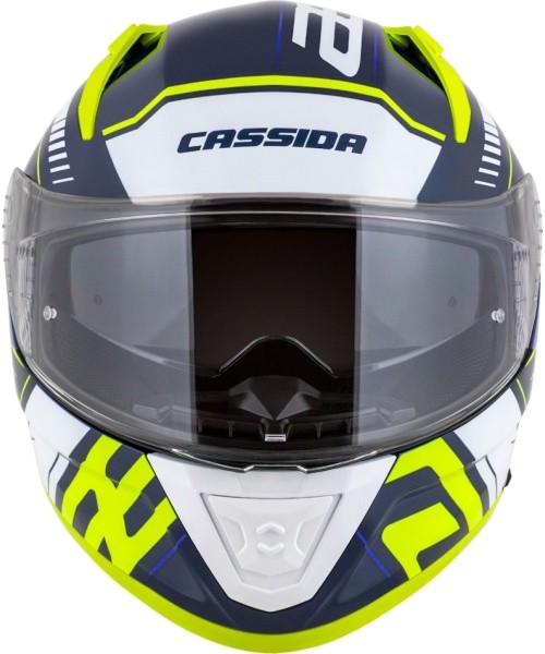 Motorcycle Helmet Cassida Aero Drome Blue/Fluo Yellow/Light Blue/White
