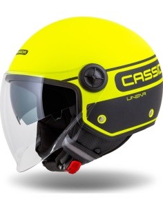 Motorcycle Helmet Cassida Handy Plus Linear Pearl Fluo Yellow/Matte Black