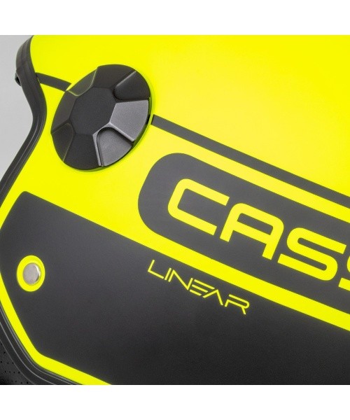Mootorrattakiiver Cassida Handy Plus Linear pärlmutter fluorestseeruv kollane / matt must