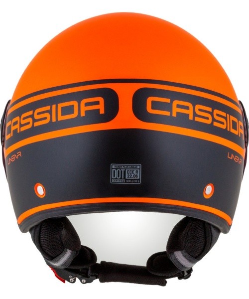 Mootorrattakiiver Cassida Handy Plus Linear Pearl matt oranž/must