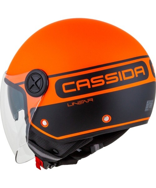 Mootorrattakiiver Cassida Handy Plus Linear Pearl matt oranž/must