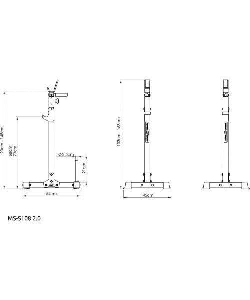 Multilevel barbell stands (2 pieces) with assistance MS-S108 2.0 - Marbo Sport
