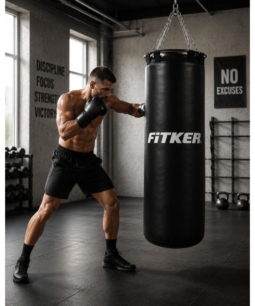 Punching Bag Fitker Olympic - ELITE, Black, artificial leather - 110x35cm