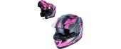 Avatav mootorratturi kiiver W-TEC Pezzon Magenta - Roosa-must