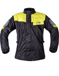 Mootorratturi vihmajope W-TEC Igava – 2. sort - Must/fluo roheline