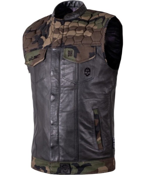 Motorcycle Vest W-TEC Black Heart Regimento - Tmavě šedá-kamufláž