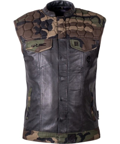 Motorcycle Vest W-TEC Black Heart Regimento - Tmavě šedá-kamufláž