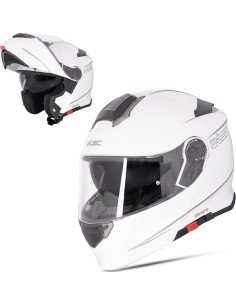 Avatav mootorratturi kiiver W-TEC Venero - Läikiv valge