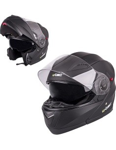 Flip-Up Motorcycle Helmet W-TEC Pezzon - Matt Black