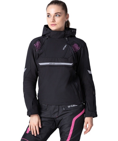 Women’s Softshell Motorcycle Jacket W-TEC Annorack Lady - Pink-Black
