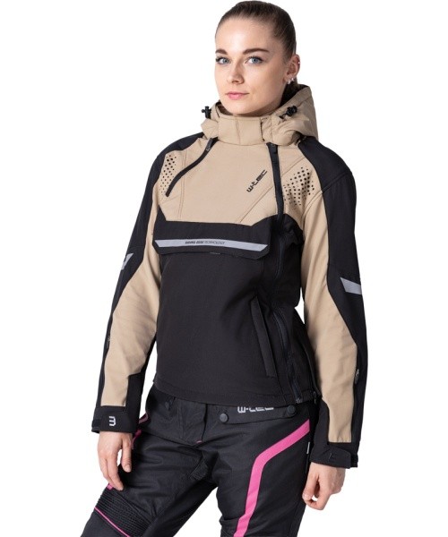 Women’s Softshell Motorcycle Jacket W-TEC Annorack Lady - Black/Sand