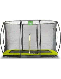 EXIT Silhouette ground trampoline 244x366cm with safety net - green Outdoor Rectangular Coil spring Sunken trampoline