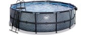 EXIT Stone pool ø450x122cm with dome and sand filter pump - grey