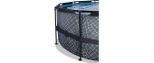EXIT Stone pool ø450x122cm with dome and sand filter pump - grey