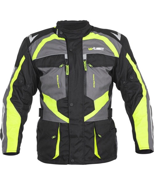 Men’s Motorcycle Jacket W-Tec Burdys Evo - Black, grey, green