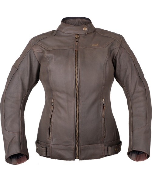 Women’s Leather Motorcycle Jacket W-TEC Kaika - Pruun