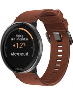 Polar Ignite 3 Titanium fitness-nutikell nahkrihmaga - Must/pronks