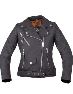 Women’s Leather Motorcycle Jacket W-TEC Brinea - Matte Black