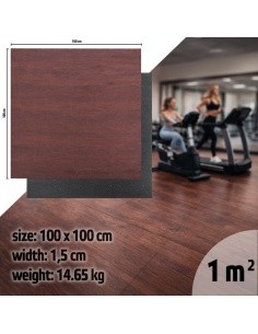 Heavy-Duty Floor Mat inSPORTline Luxteko Flat 100 x 100 x 1.5 cm - Wood