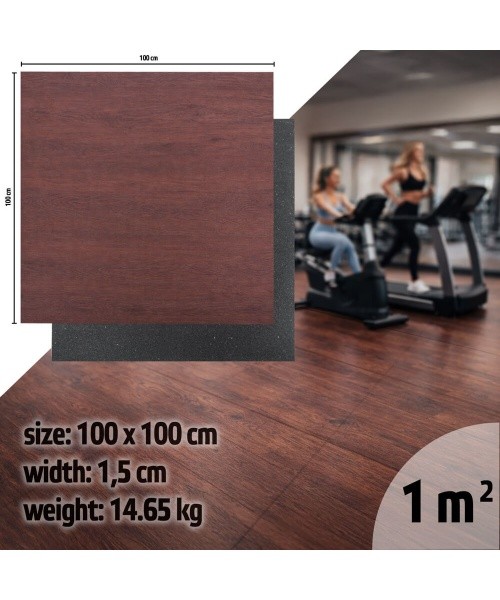 Heavy-Duty Floor Mat inSPORTline Luxteko Flat 100 x 100 x 1.5 cm - Wood