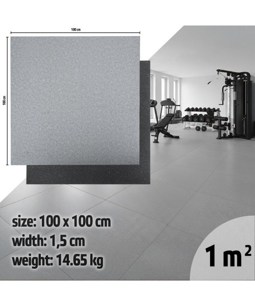 Vastupidav põrandamatt inSPORTline Luxteko Flat 100 x 100 x 1,5 cm - Marmor