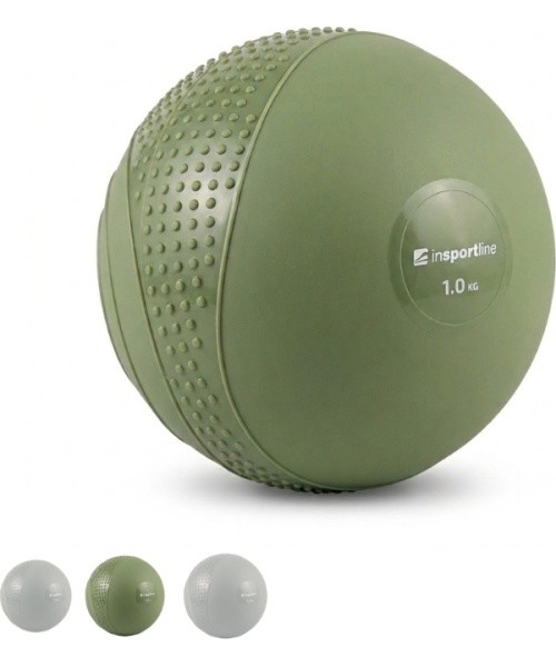 Mini Medicine Ball inSPORTline Sendelar 11 cm / 1 kg - Green