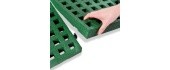 EXIT Dynamic ground level trampoline 244x427cm with Freezone safety tiles - black