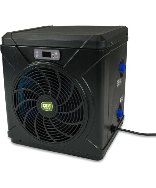 EXIT Wood pool ø450x122cm with dome and sand filter and heat pump - brown