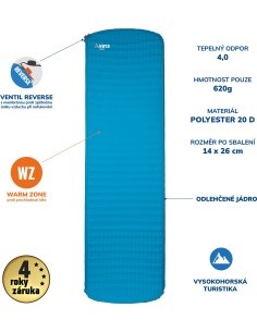 Self-Inflating Mat Yate Alpin, 3,8 cm - Blue/Grey