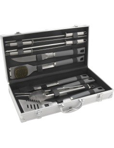 Barbecue Tools Set Cattara Gray Line - 11pcs, Aluminium Case