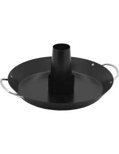 Grill stand for chicken with pan