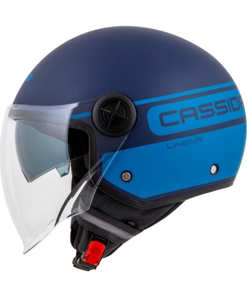 Motorcycle Helmet Cassida Handy Plus Linear Pearl Matte Blue/Dark Blue