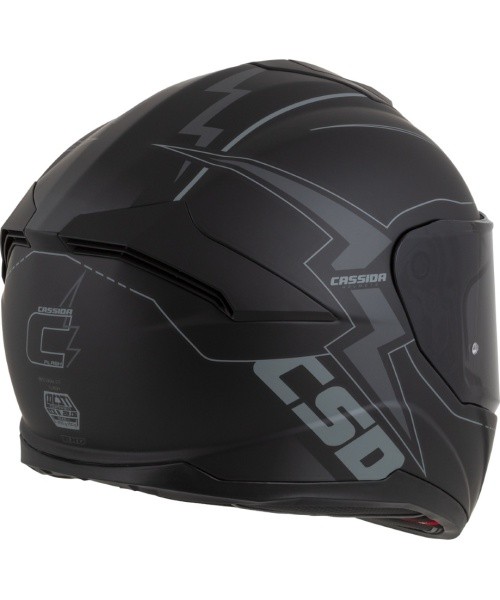 Mootorrattakiiver Cassida Integral GT 2.1 Flash, mattmust / tumehall