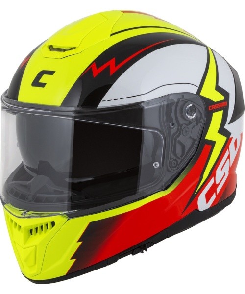 Mootorrattakiiver Cassida Integral GT 2.1 Flash fluorestseeruv kollane/fluorestseeruv punane/must/valge