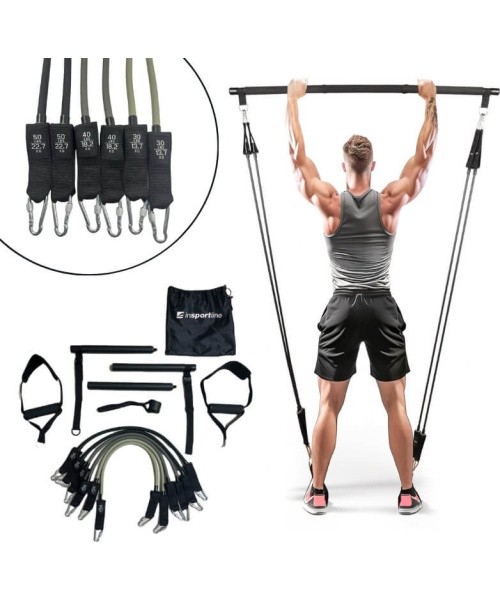 Pilates Bar w/ Resistance Bands & Door Anchor inSPORTline Ancairo