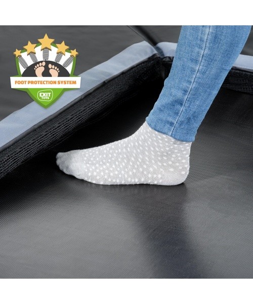 EXIT Dynamic ground level trampoline 244x427cm with safety net - black