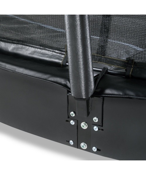 EXIT Dynamic ground level trampoline 244x427cm with safety net - black