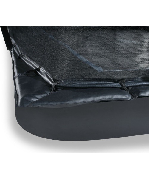 EXIT Dynamic ground level trampoline 244x427cm with safety net - black