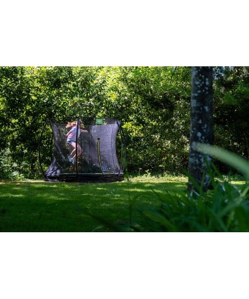 EXIT Silhouette ground trampoline ø244cm with safety net - black Outdoor Round Coil spring Sunken trampoline